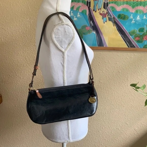 BRAHMIN TUSCAN COLLECTION BLACK LEATHER SHOULDER BAG - Picture 9 of 9